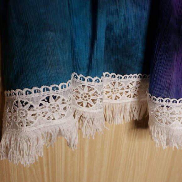 Kidpik Girls Tie Dye Sleeveless Tunic With Fringe - Picture 5 of 8